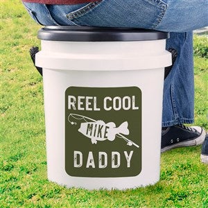 Personalized Fishing Bucket Seat - Reel Cool Dad - 5 Gallon