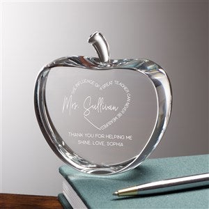 Personalized Crystal Apple Keepsake - A Great Teacher