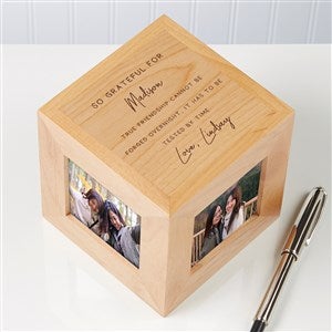 Grateful for You Engraved Wood Cube