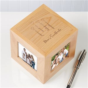 Connected By Love Engraved Wood Cube