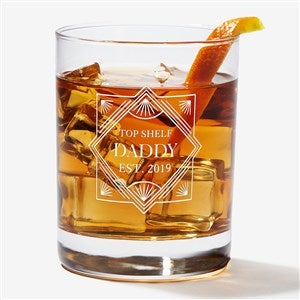 Top Shelf Dad Engraved Old Fashioned Whiskey Glasses  - 40615