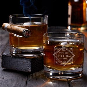 Personalized Cigar Glasses Set of 2 - Top Shelf Dad