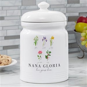 Personalized Cookie Jar - Birth Month Flowers