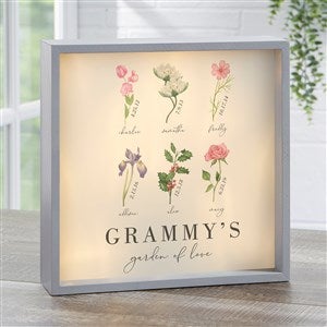 Birth Month Flower Personalized LED Light Shadow Box- 10x10