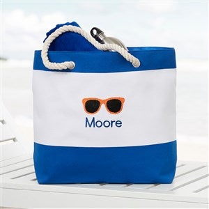 Beach Fun Personalized Blue Beach Bag