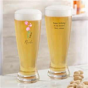 Birth Month Single Flower Personalized 23oz. Pilsner Glass