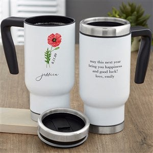 Personalized Travel Mug - Birth Month Flower
