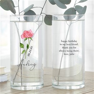 Personalized Flower Vase - Birth Month Flower