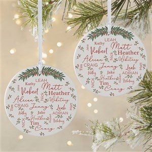 Merry Family Personalized Christmas Ornament - Large 2 Sided