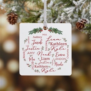 Merry Family Personalized Metal Christmas Ornament