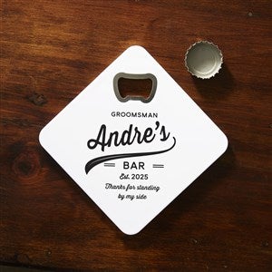 Personalized Beer Bottle Opener Coaster - Groomsman Brewing Co.