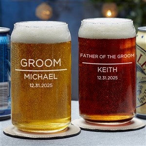 The Groomsman Wedding Engraved 16oz. Beer Can Glass