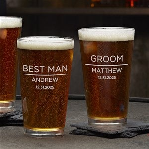 The Groomsman Wedding Engraved 16oz. Pint Glass