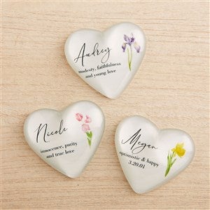 Birth Month Flower Personalized Mini Heart Keepsake