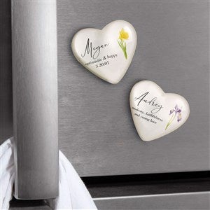 Birth Month Flower Personalized Acrylic Heart Magnet  - 40777