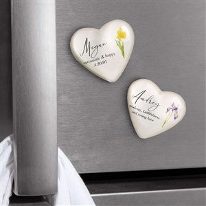 Birth Month Flower Personalized Acrylic Heart Magnet