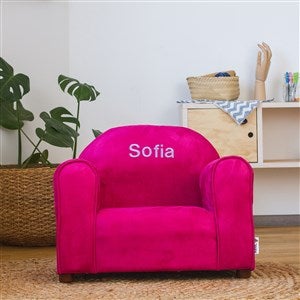 Kid's Personalized Upholstered Chair - Hot Pink