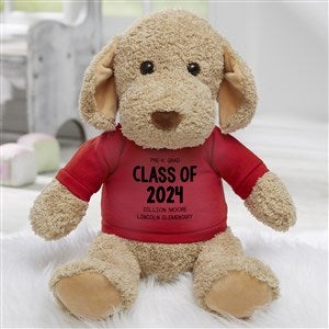Kindergarten Graduation Personalized Plush Dog Stuffed Animal- Red