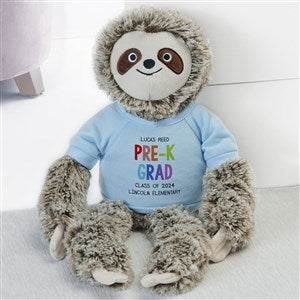 Kindergarten Graduation Personalized Plush Sloth Stuffed Animal- Blue