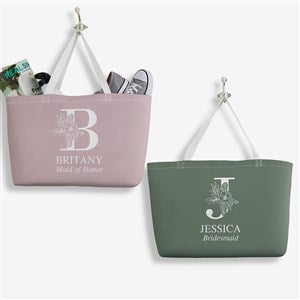 Floral Bridesmaid Personalized Tote Bag