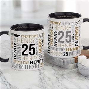 Repeating Birthday Personalized Coffee Mug 11 oz.- Black
