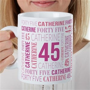 Repeating Birthday Personalized 30oz. Oversized Coffee Mug