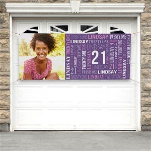 Repeating Birthday Personalized Photo Birthday Banner - 30x72