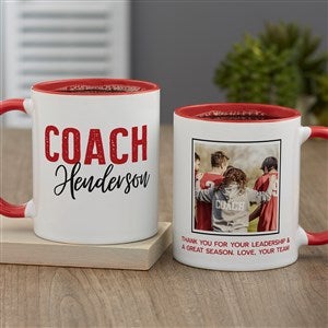 Thanks Coach Personalized Coffee Mug 11 oz.- Red