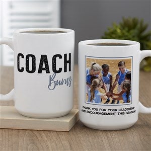 Thanks Coach Personalized Coffee Mug 15 oz.- White