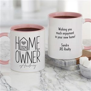 Home Owners Personalized Coffee Mug 11 oz.- Pink