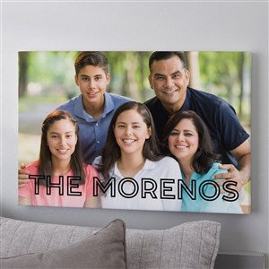 Name & Photo Landscape Personalized Photo Canvas Print - 24 x 36