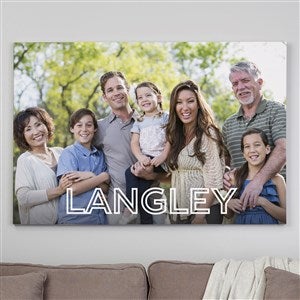 Name & Photo Landscape Personalized Photo Canvas Print - 32 x 48