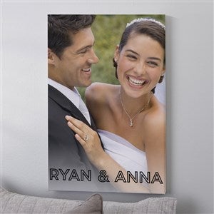 Name & Photo Portrait Personalized Photo Canvas Print - 12 x 18