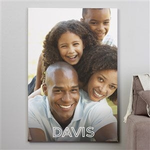 Name & Photo Portrait Personalized Photo Canvas Print - 28 x 42