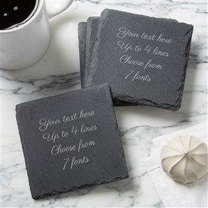 Engraved Message Slate Coaster Set