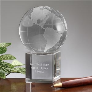 Engraved Message Glass World Globe - #40991