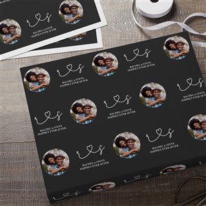 Drawn Together By Love Personalized Photo Wrapping Paper Sheets - Set of 3