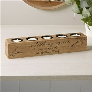 Live By Faith Personalized 5 pc. Wood Tea Light Holder