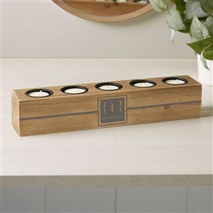 Classy Monogram Personalized 5 pc. Wood Tea Light Holder