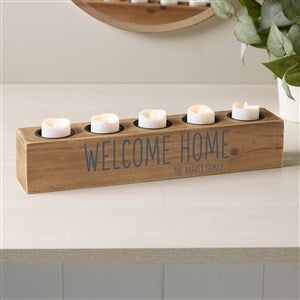 Rustic Home Expressions Personalized 5 pc. Wood Tea Light Holder