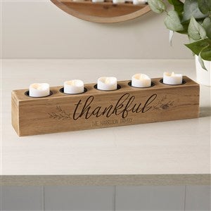 Thankful Personalized 5 pc. Wood Tea Light Holder