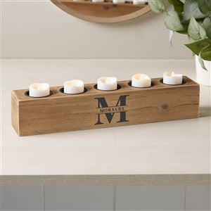 Lavish Last Name Personalized 5 pc. Wood Tea Light Holder