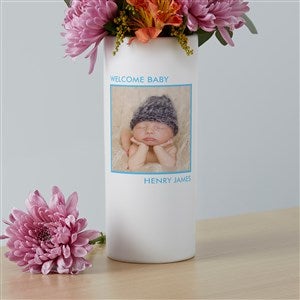 Picture Perfect Personalized Baby Photo White Vase