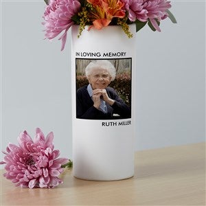 Picture Perfect Personalized Photo Memorial White Vase