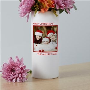 Personalized Christmas Photo White Vase - Picture Perfect
