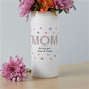 Butterfly Mom philoSophie's Personalized White Flower Vase