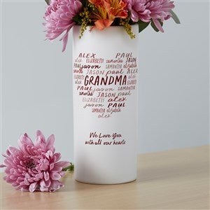 Personalized White Flower Vase - Grateful Heart