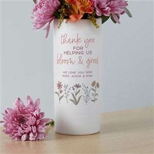 Personalized White Flower Vase - Love Blooms Here
