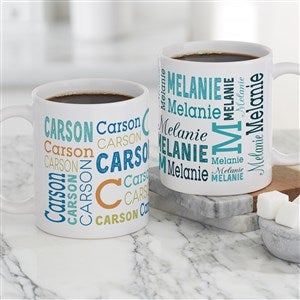 Repeating Name Personalized Coffee Mug 11 oz.- White
