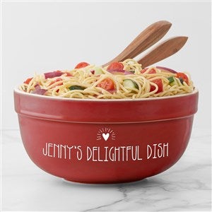 Made With Love Personalized Ceramic Serving Bowl-Red